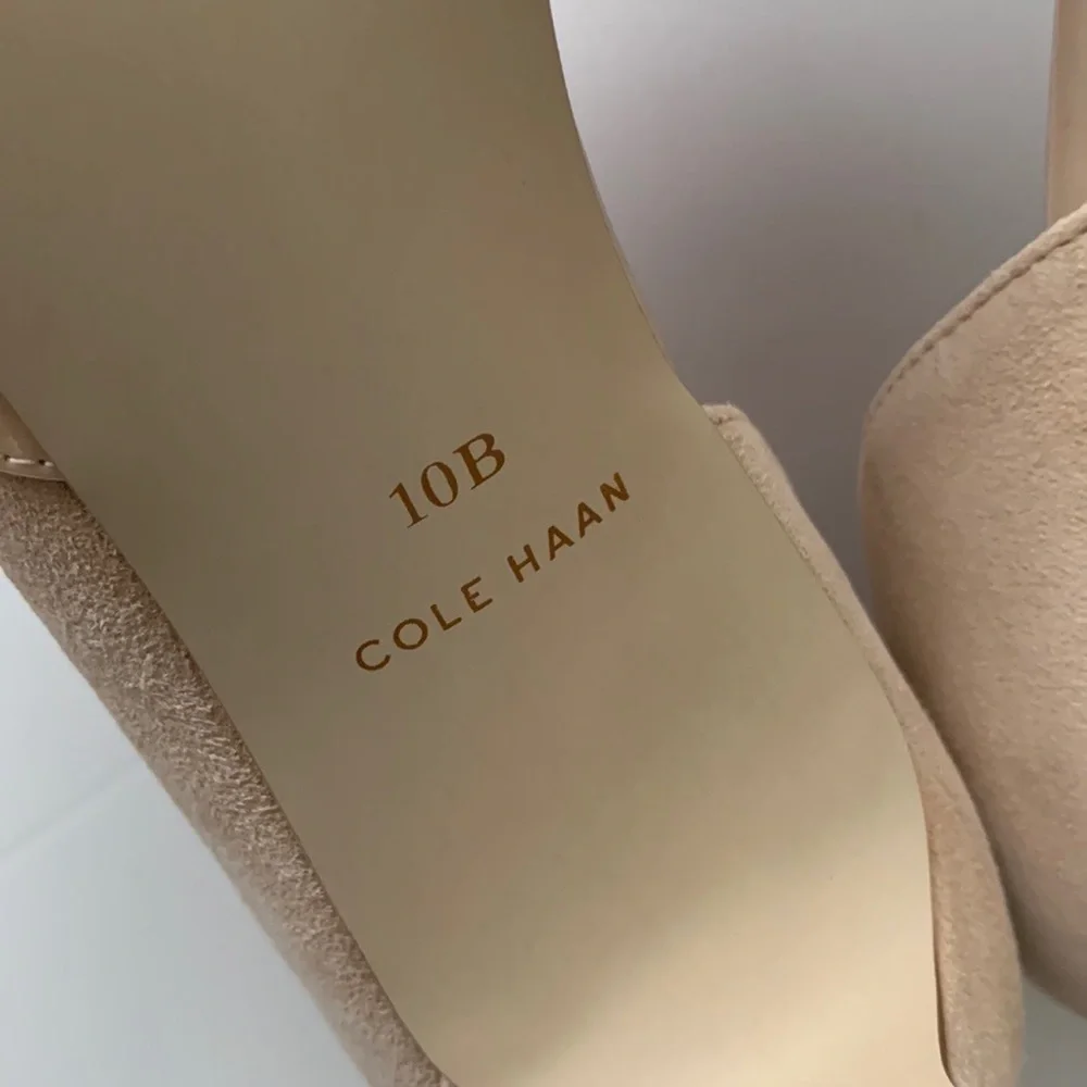 NWOT Cole Haan Highline Natural Tan Half Vamp Heels Pumps